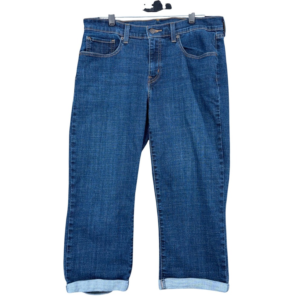 Levi's Cropped Cuffed Jeans Womens 30 Cotton Blend Blue